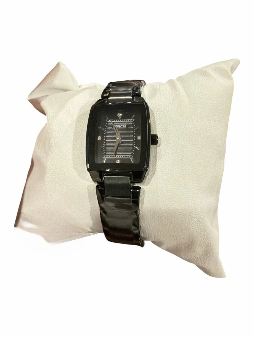Invicta Celestial Lady Black Stainless Steel Rectangular Bracelet Watch 22.7mm